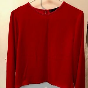 Red long sleeve crop top